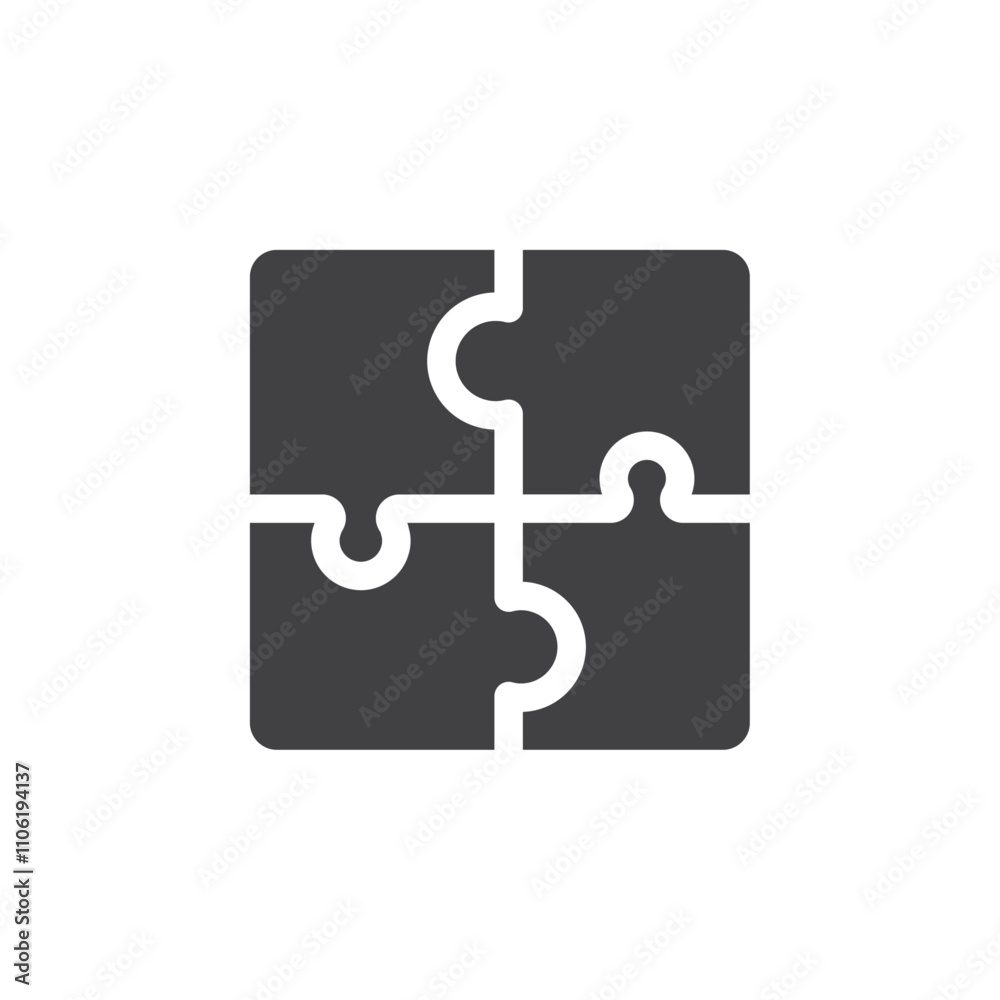 Puzzle icon simple vector symbol Puzzle icon simple vector symbol