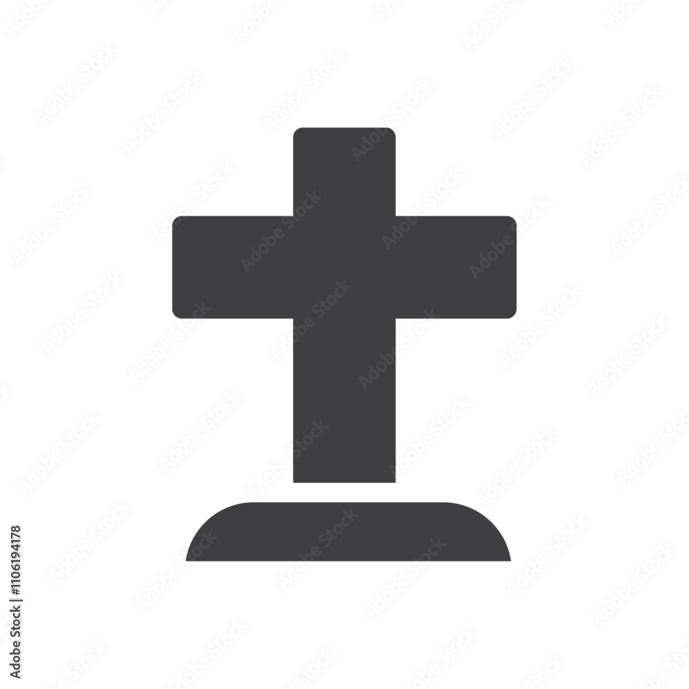Obraz premium Religion cross icon simple vector symbol