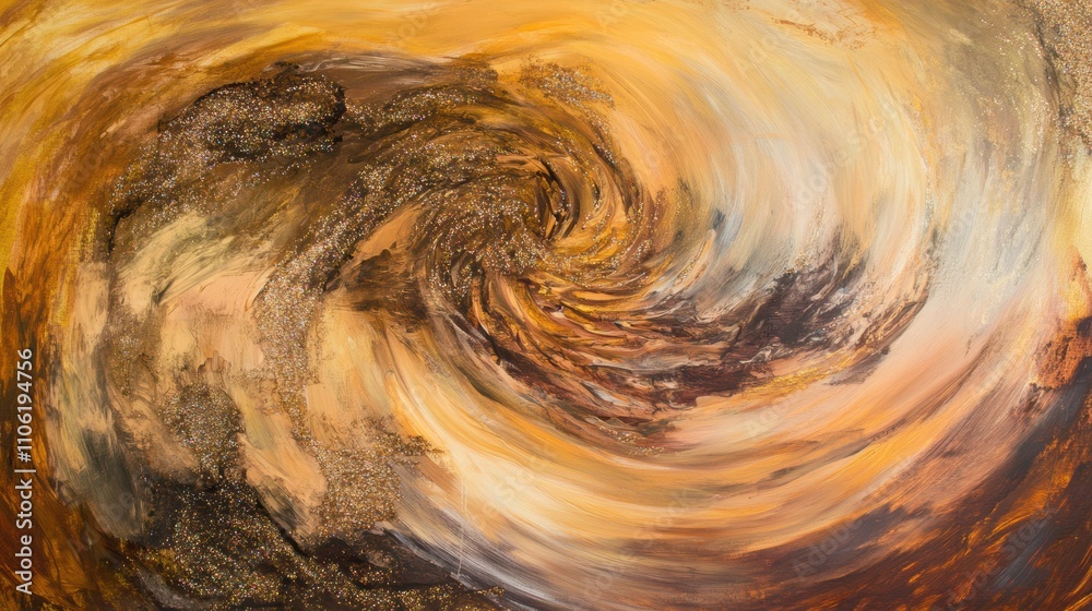 Swirling whirlwind of glittering gold and bronze spreads across a muted amber gradient, evoking the dynamic motion of a radiant desert storm frozen in mid-spin. Swirling whirlwind of glittering gold and bronze spreads across a muted amber gradient, evoking the dynamic motion of a radiant desert storm frozen in mid-spin.