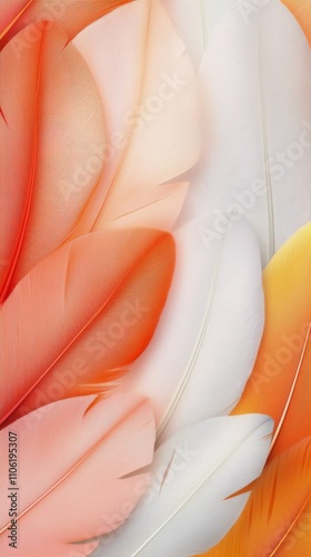 Delicate arrangement of colorful feathers creates a soft and inviting ambianc...