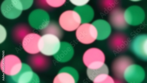 Abstract green and pink bokeh background. Generative Ai.