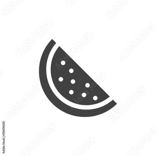 Watermelon slice icon simple vector symbol