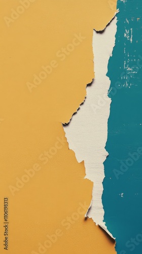 Colorful torn paper background in teal and yellow creating a striking design ...