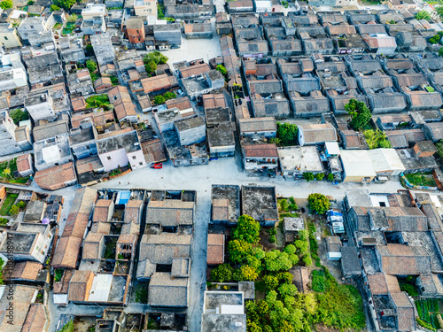 Aerial photography of 18 ancient dwellings in Yashao, Yangjiang, Guangdong photo