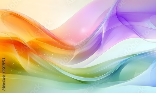 abstract colorful background with waves, Generative Ai 