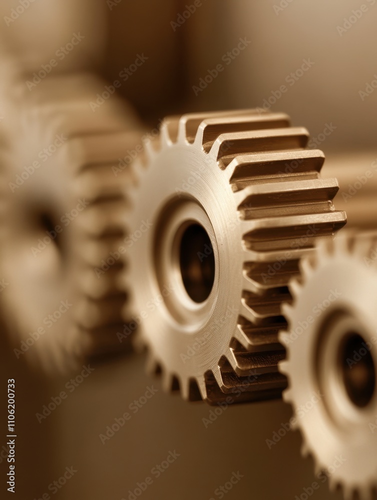 Sepia Toned Industrial Gears in Focus with Heavy Duty Design Sepia Toned Industrial Gears in Focus with Heavy Duty Design