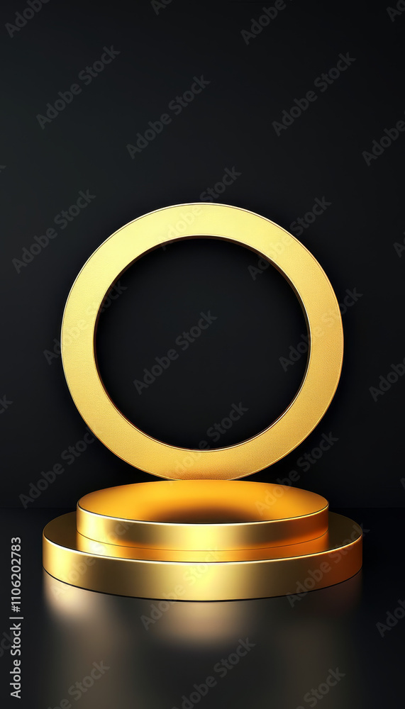 Golden Chinese product display podium mock up, black background, lunar new year luxury stan, Chinese display background, award pedestal, Asian shapes and patterns, ad, podium platform, product present Golden Chinese product display podium mock up, black background, lunar new year luxury stan, Chinese display background, award pedestal, Asian shapes and patterns, ad, podium platform, product present