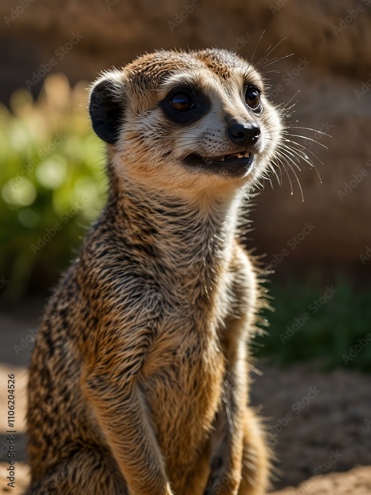 Fototapeta premium Group of funny meerkats at the zoo.