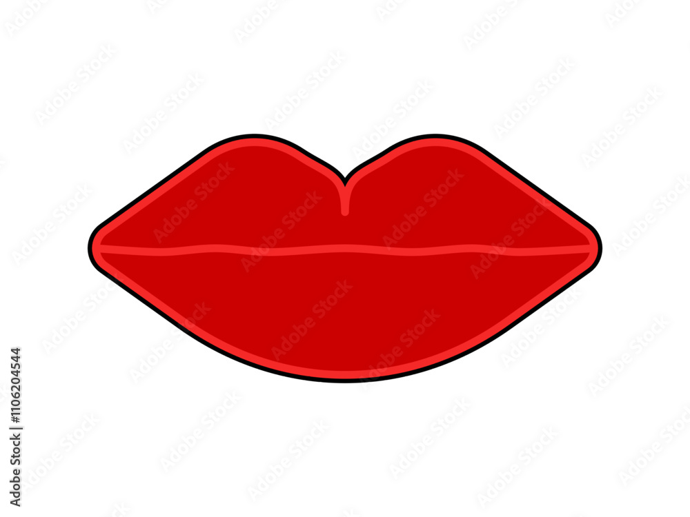 Fototapeta premium lips icon simple flat style, pictogram vector illustration isolated on white