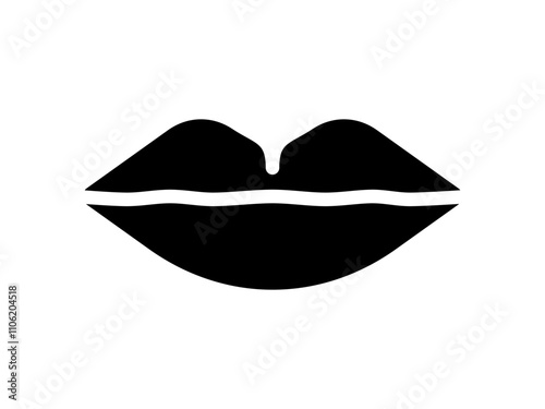 lips icon simple flat style, pictogram vector illustration isolated on white