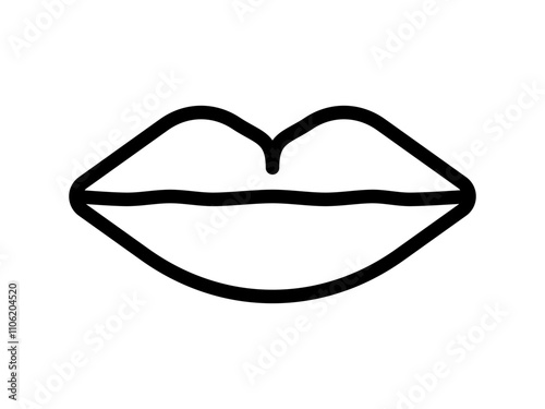 lips icon simple flat style, pictogram vector illustration isolated on white