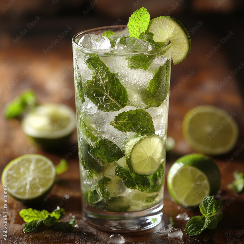 Refreshing Mojito Cocktail with Lime and Mint Refreshing Mojito Cocktail with Lime and Mint