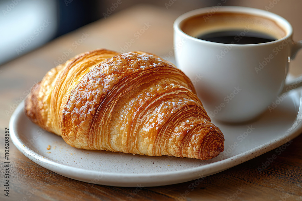 Buttery Croissant with Coffee Buttery Croissant with Coffee