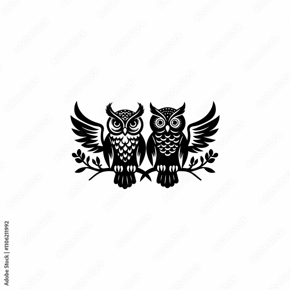 Obraz premium owl vector icon on white background