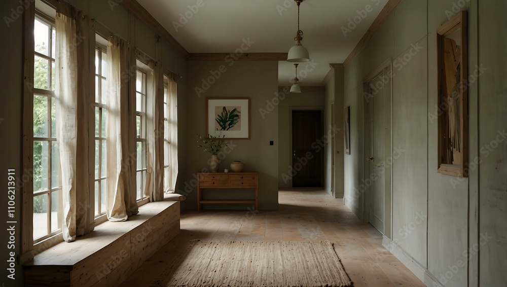 Fototapeta premium Hallway with a natural aesthetic.
