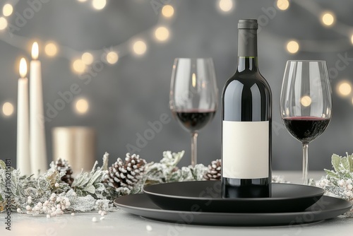 Wine and festive decor create a cozy atmosphere for winter celebrations
