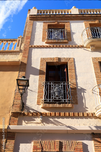 Beautiful facade modernist style in the old town of Chella village photo