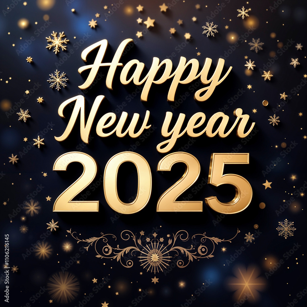 Happy New Year 2025 golden invitation card. Greeting card. Celebration. Сongratulation Happy New Year 2025 golden invitation card. Greeting card. Celebration. Сongratulation
