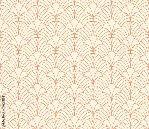 Abstract retro floral seamless pattern. Vector vintage flower art deco texture. Geometric minimalist background.