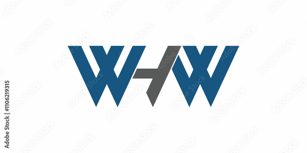 Obraz premium logo initial W H W icon vector