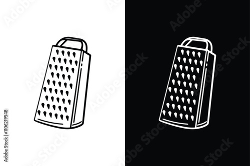 Food Grater icon design vector on White Background ,Vector Art Illustration on white background.