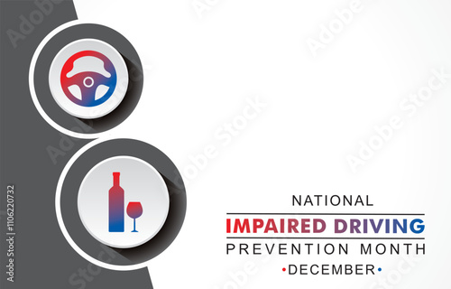 Vector illustration for National Impaired Driving Prevention Month which is held in the month of December every year, to provide awareness about drink and drive.