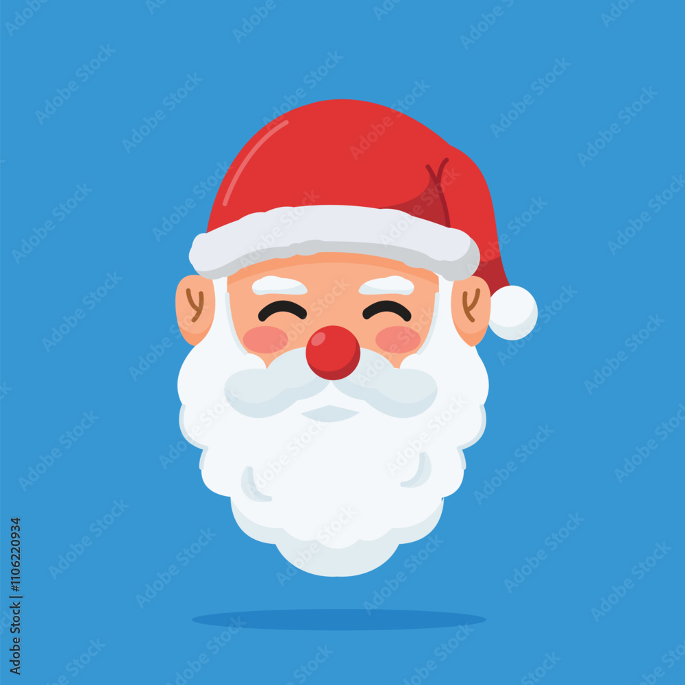 illustration of santa claus smiling with hat, christmas day icon for flat style greeting, suitable for poster and web icon illustration of santa claus smiling with hat, christmas day icon for flat style greeting, suitable for poster and web icon
