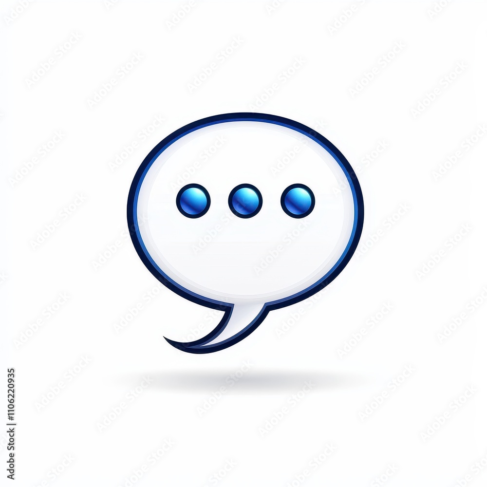 Icon of a speech bubble with three dots, representing communication, conversation, and messaging in digital design for applications and websites. Icon of a speech bubble with three dots, representing communication, conversation, and messaging in digital design for applications and websites.