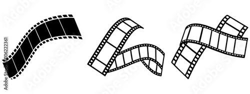 film reel vector, cinema logo on white background.