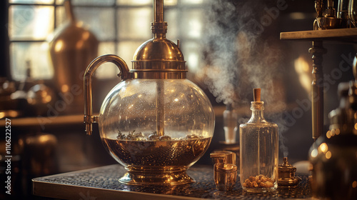 Antique Vapor Infusion Apparatus with Botanicals