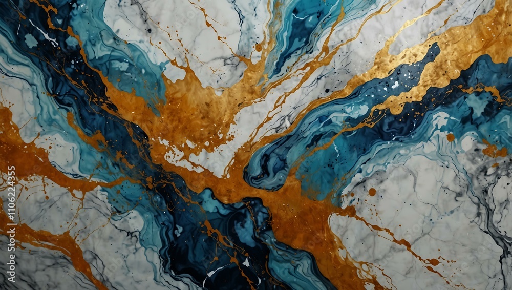 Fototapeta premium Hand-painted abstract marble texture.