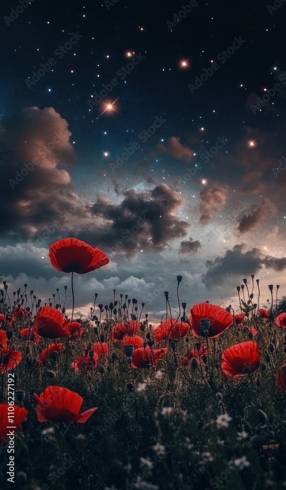 Obraz premium Starry Night Poppies