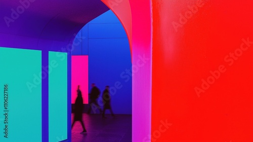 Neon-lit abstract geometric background with vibrant contrasts