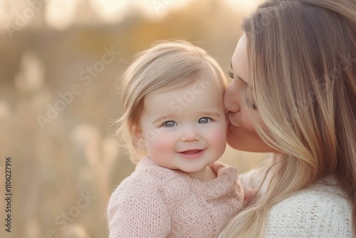 Mother and baby sharing a tender moment with cheerful expressions indoors