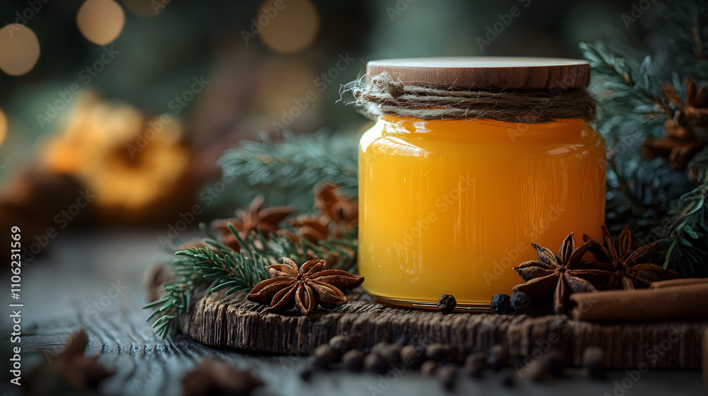 A Rustic Culinary Moment: Ghee Surrounded by Nature's Finest Herbs and Spices A Rustic Culinary Moment: Ghee Surrounded by Nature's Finest Herbs and Spices