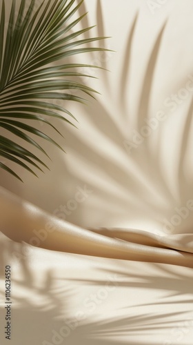 Soft natural light creating warm shadows on draped fabric with a potted plant...