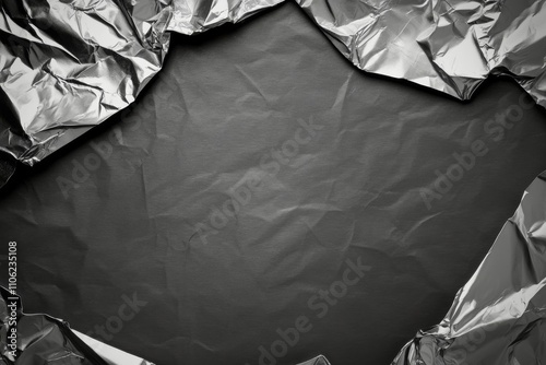 Crinkled silver foil showcasing texture and shine in natural light