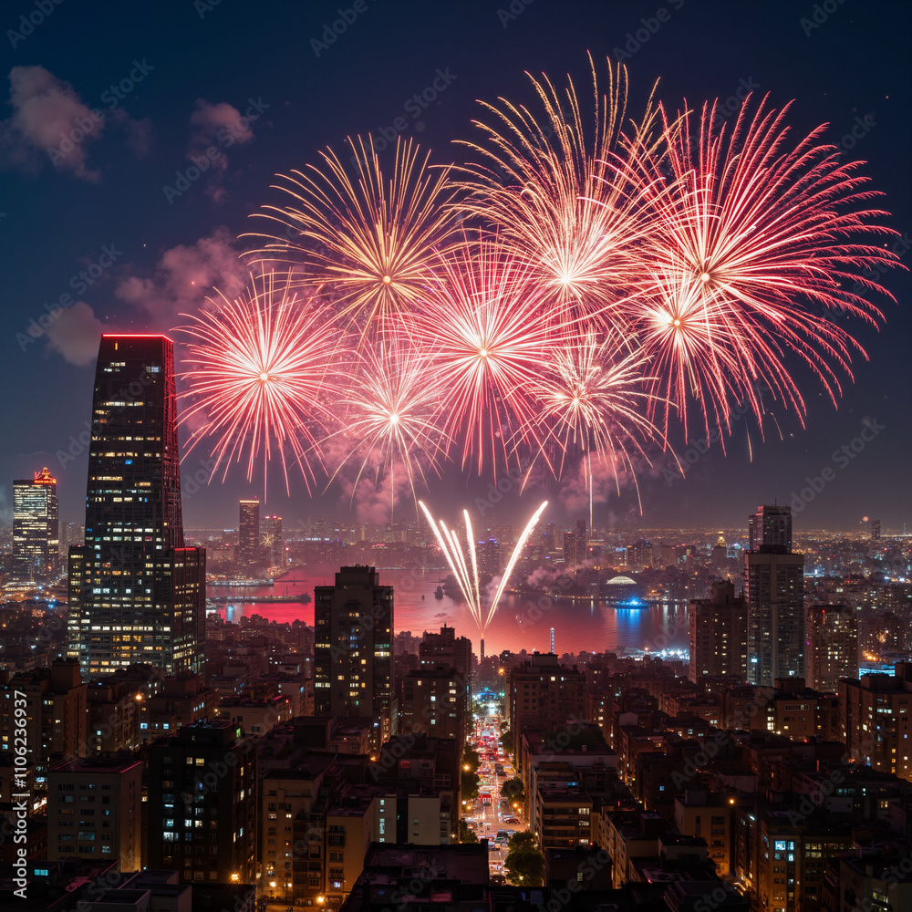 fireworks over the city fireworks over the city