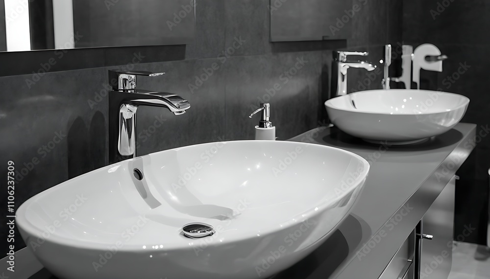 Fototapeta premium Luxury bathroom design details showcase