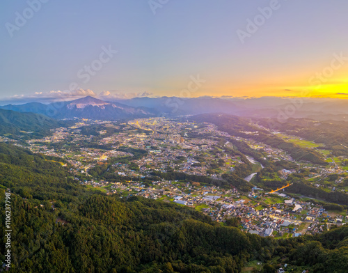 Carta da parati Chichibu, Saitama, Japan with Buko Mountain