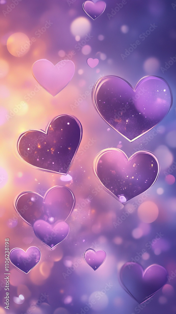 Ethereal Lavender Hearts: Dreamy Hand-Drawn Background Ethereal Lavender Hearts: Dreamy Hand-Drawn Background