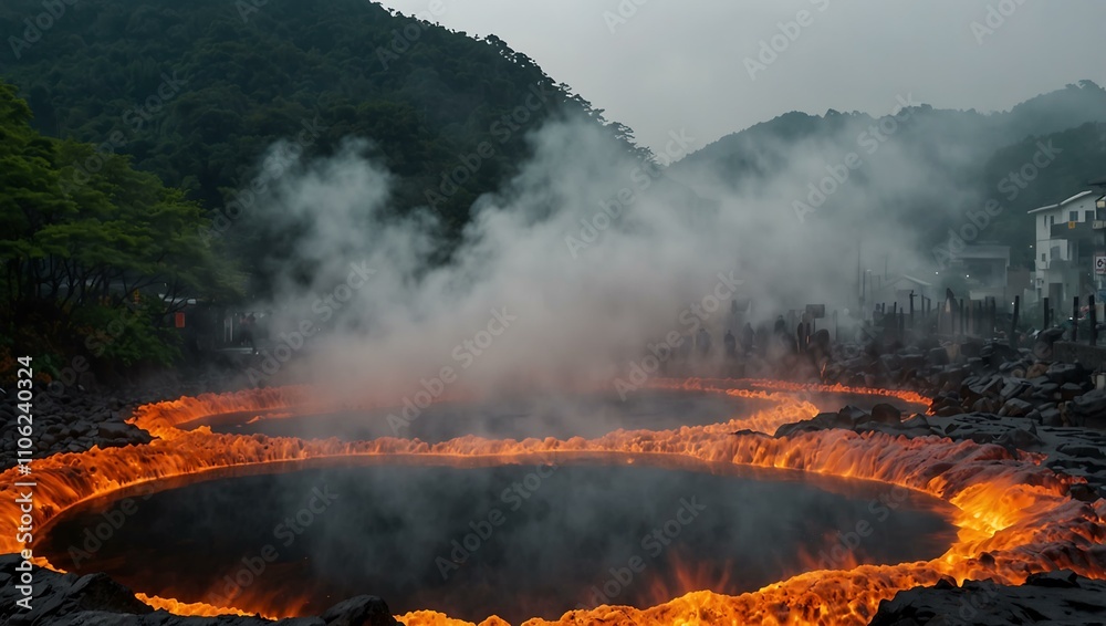 Hells of Beppu, Oita Prefecture, Japan. Hells of Beppu, Oita Prefecture, Japan.