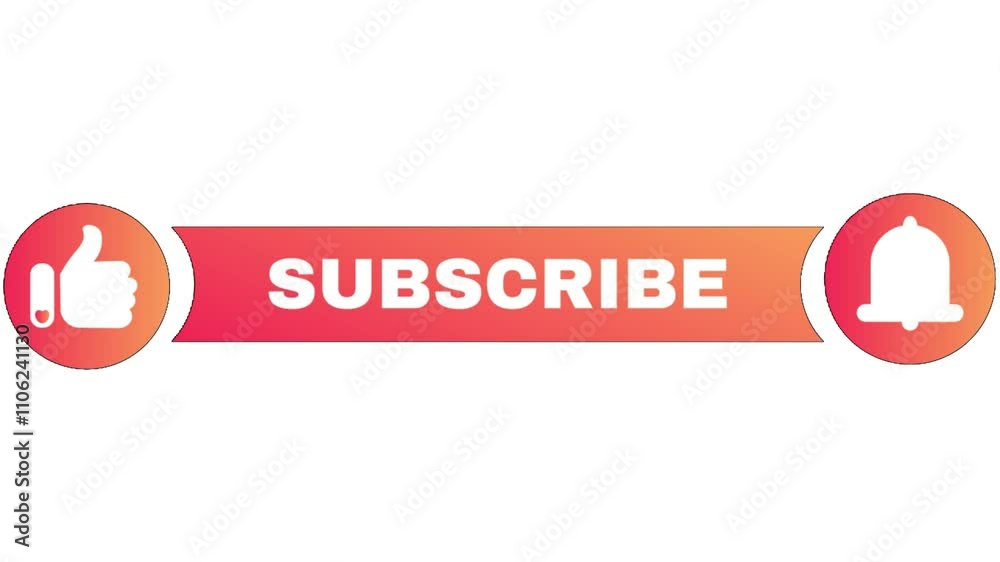 like , share and subscribe icon animation. Subscribe Button Like Notification Bell . 