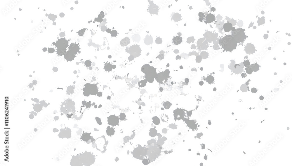 Splattered gray paint on a transparent background for textured design effects, adding an artistic touch with a dynamic, messy pattern. Ideal for graphic projects Splattered gray paint on a transparent background for textured design effects, adding an artistic touch with a dynamic, messy pattern. Ideal for graphic projects