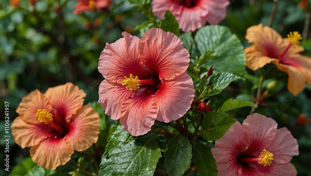 Fototapeta premium Hibiscus blooming in Okinawa.