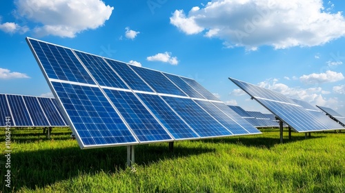 Solar Panels in a Green Field