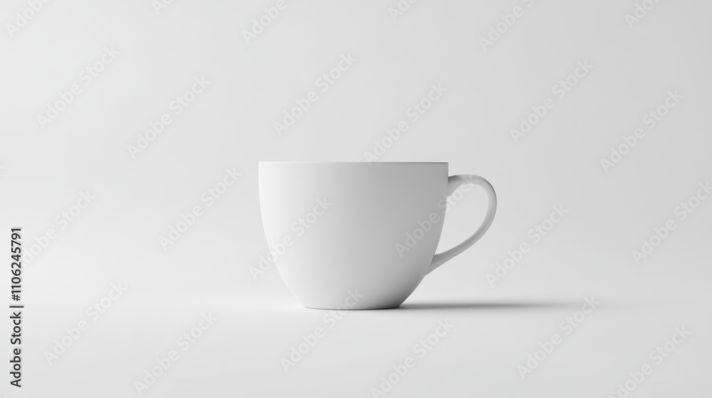 Single white ceramic mug on white background. Single white ceramic mug on white background.