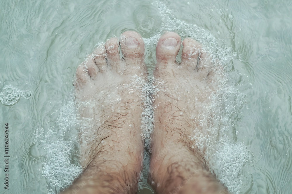 Fototapeta premium Waters Clearing to the Sides with Waves Forming from the Foot, Capturing a Dynamic and Serene Moment in a Coastal or River Setting