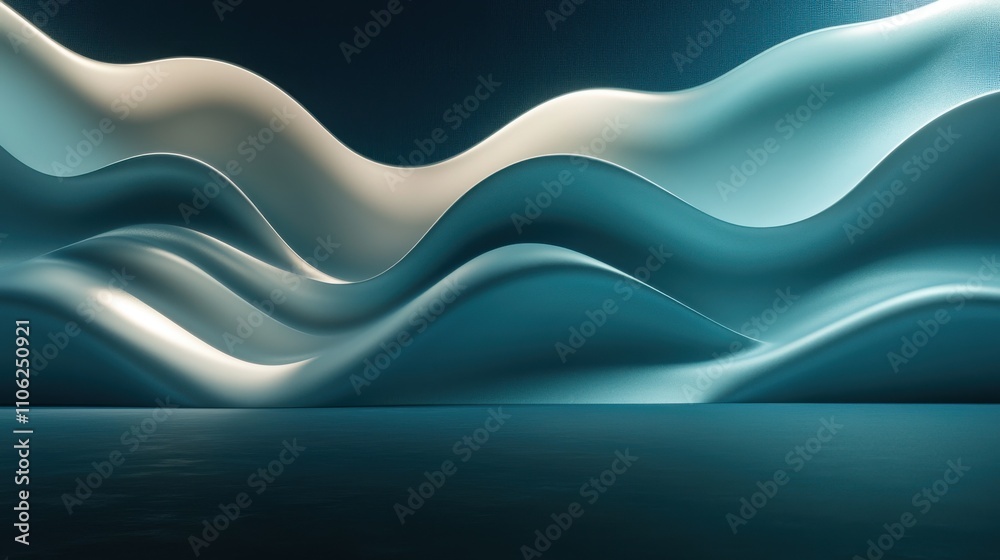 Complex wave forms in various shades of blue and white create a calming ambiance, illustrating the fluidity and movement of water. The smooth surfaces enhance a tranquil feeling. Complex wave forms in various shades of blue and white create a calming ambiance, illustrating the fluidity and movement of water. The smooth surfaces enhance a tranquil feeling.