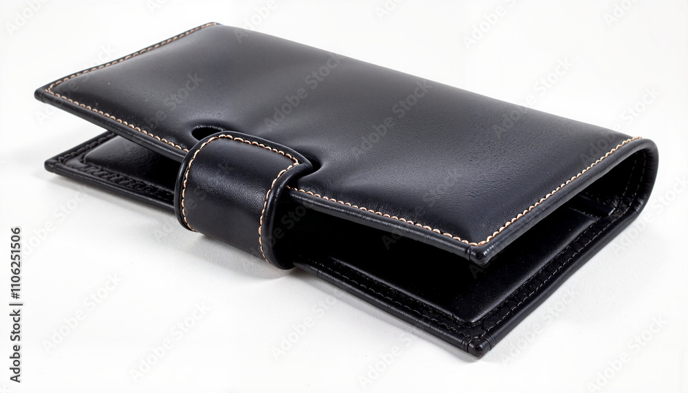 Black leather wallet isolated on white background
Black leather wallet isolated on white background